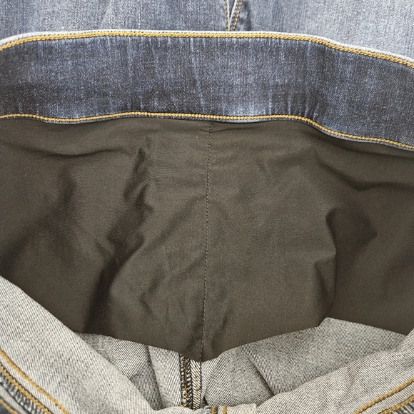 Spanx Skinny Jeans High Rise Dark Wash Distressed Pull On Denim Large - Picture 8 of 11